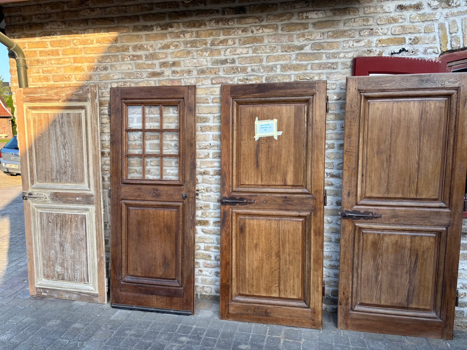 4 antieke deuren met deurlijsten, Doe-het-zelf en Bouw, Ophalen, Gebruikt, Binnendeur, Vouwdeur