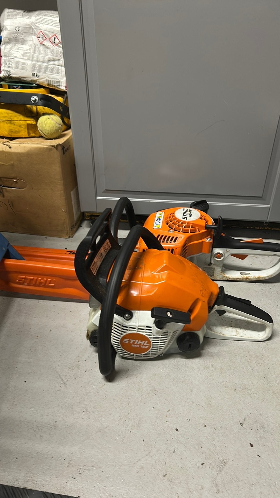 Tronconneuse stihl ms162 et taille haie sthil hs45, Avec fonction de déchiquetage, Porté à la main, Comme neuf, Enlèvement