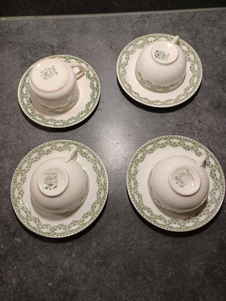 Boch Carlotta - 4 tasses et sous-tasses, Ophalen of Verzenden
