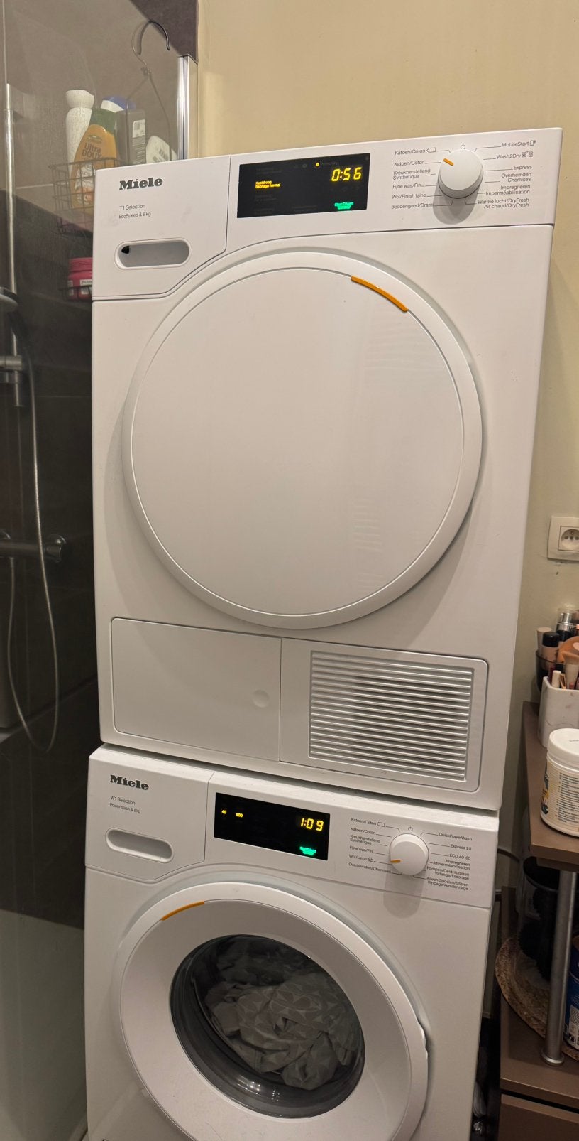 Miele wasmachine en droogkast, Ophalen, Zo goed als nieuw