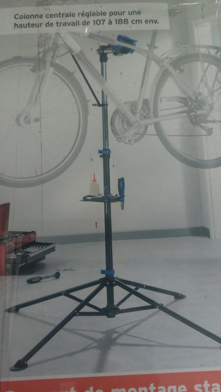 support pour suspendre fermement le vélo avant de travailler, Enlèvement