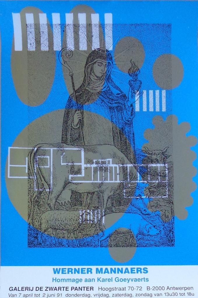 WERNER MANNAERS / AFFICHE / KLEURZEEFDRUK / 91x61cm / PANTER, Enlèvement ou Envoi