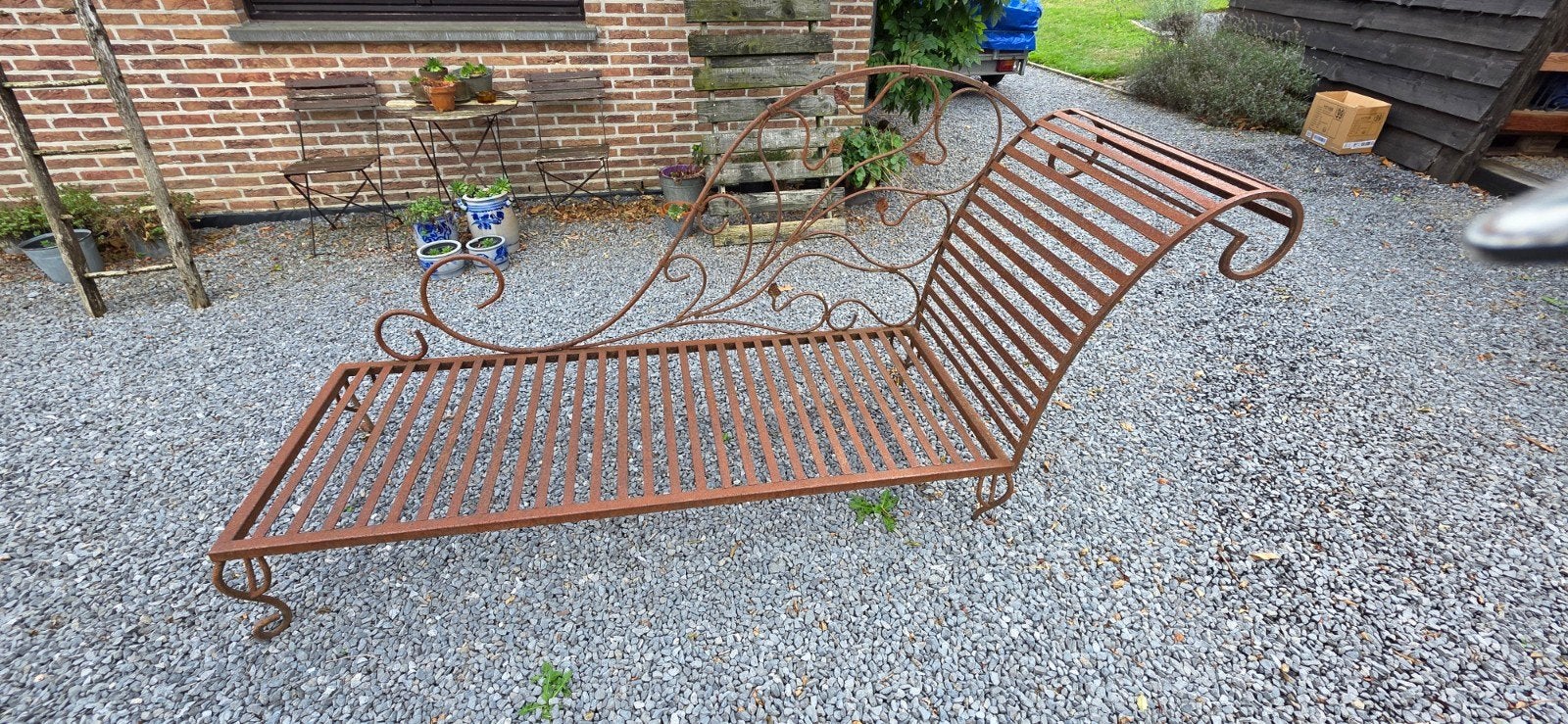 Superbe chaise longue en fer forgé, Jardin & Terrasse, Chaises longues, Enlèvement, Comme neuf, Métal