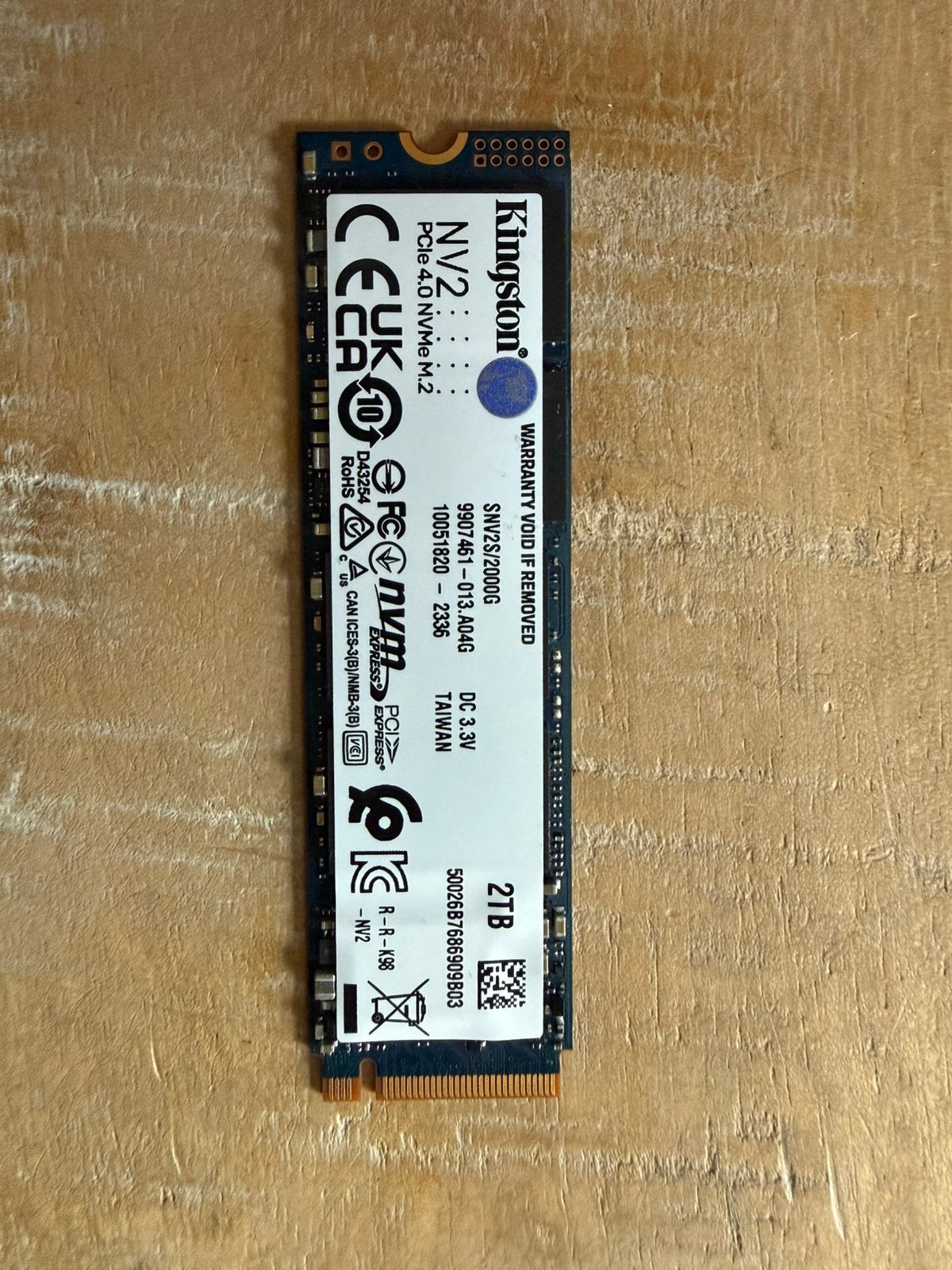 Kingston 2tb nvme ssd, Computers en Software, Ophalen of Verzenden, Zo goed als nieuw, SSD
