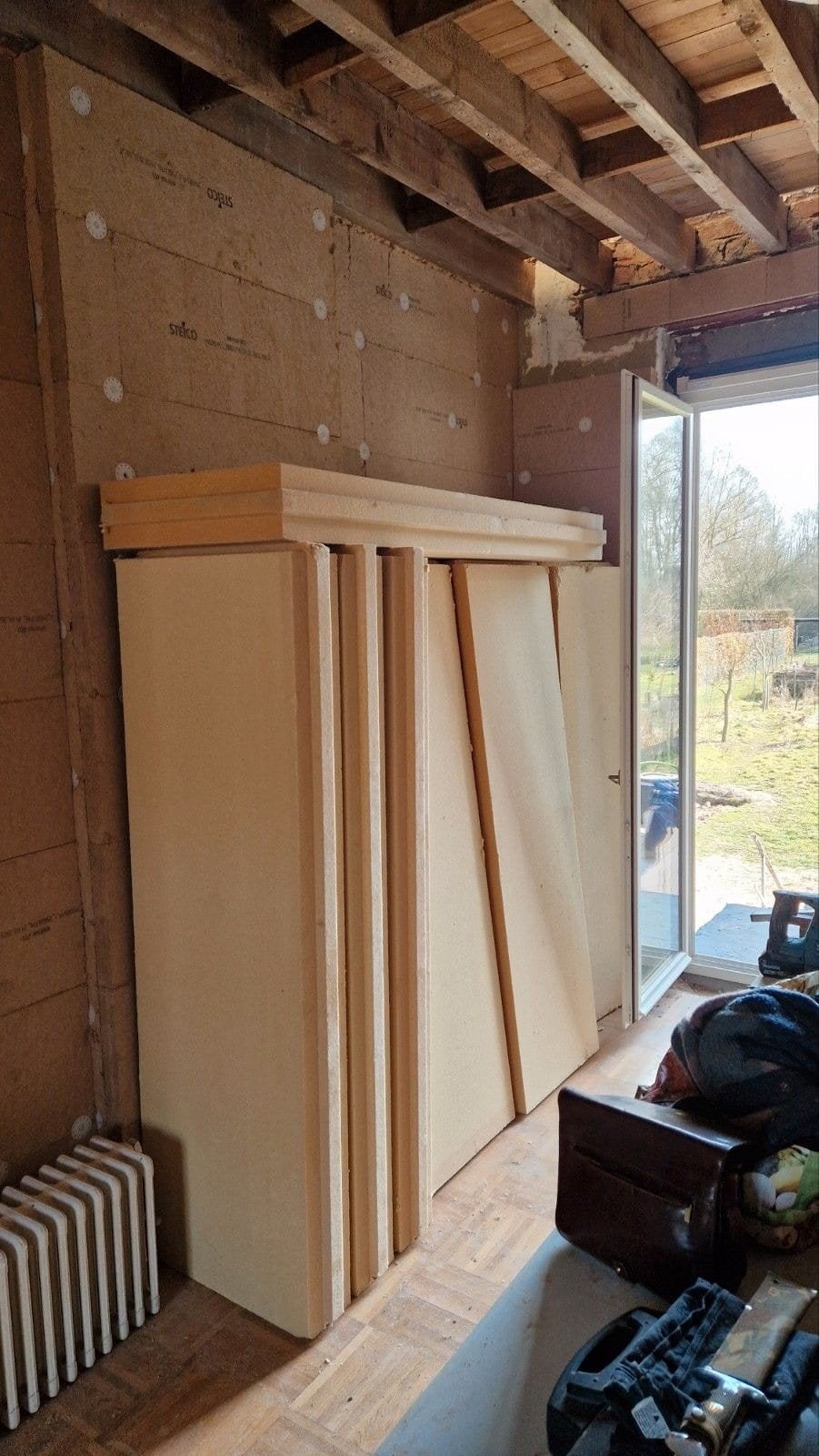 9 panneau fibre de bois sarking 240mm, Enlèvement, Bois