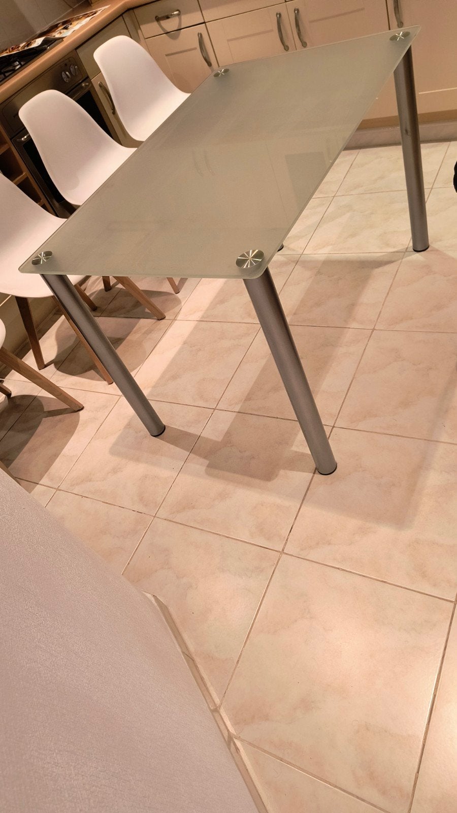 Glazen keuken tafel., Maison & Meubles, Enlèvement, Comme neuf
