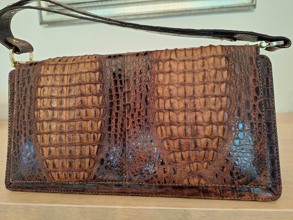 HANDTAS CROCO, Bijoux, Sacs & Beauté, Sacs | Sacs Femme, Utilisé, Sac à main, Brun, Enlèvement
