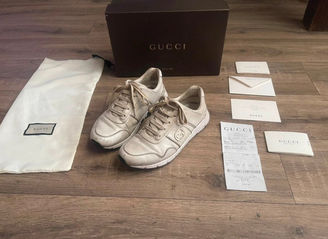Chaussures Gucci 36.5 avec preuve d'achat et boîte d'origine, Sneakers et Baskets, Porté, Blanc, Envoi
