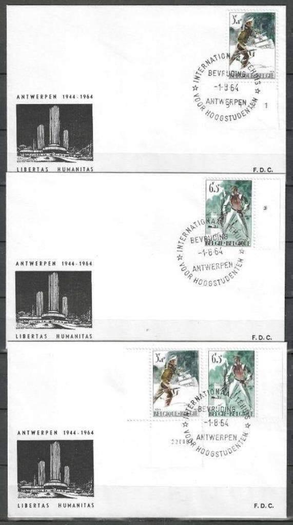 Belgique 1964 - Yvert 1296-1297 - Partis de la libérati (ST), Envoi, Affranchi, Oblitéré