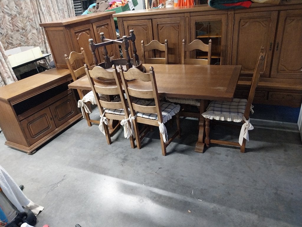 salon en chêne complet, Enlèvement, Comme neuf, 6 à 8 chaises