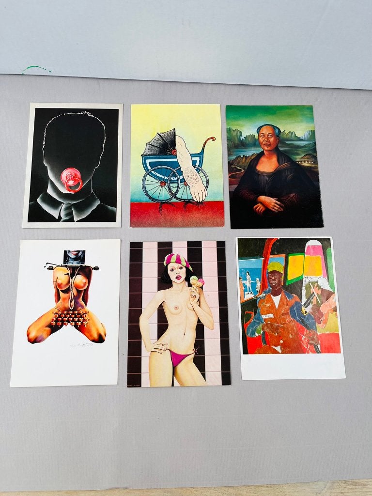 6 cartes postales d'art vintage des années 60/70 Pop Art, Enlèvement ou Envoi, 1960 à 1980, Non affranchie, Culture et Média