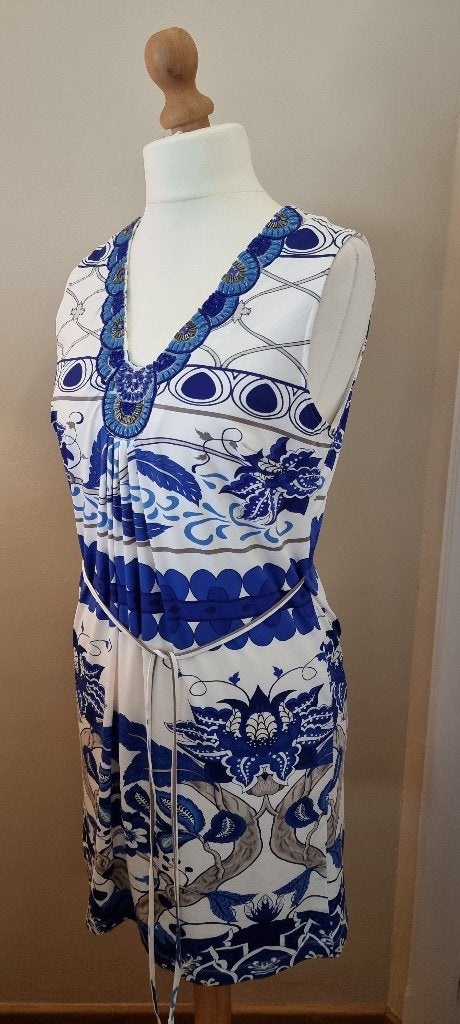 NIEUW artikel : K-design jurk - Maat XL, K-design, Blauw, Maat 46/48 (XL) of groter, Nieuw