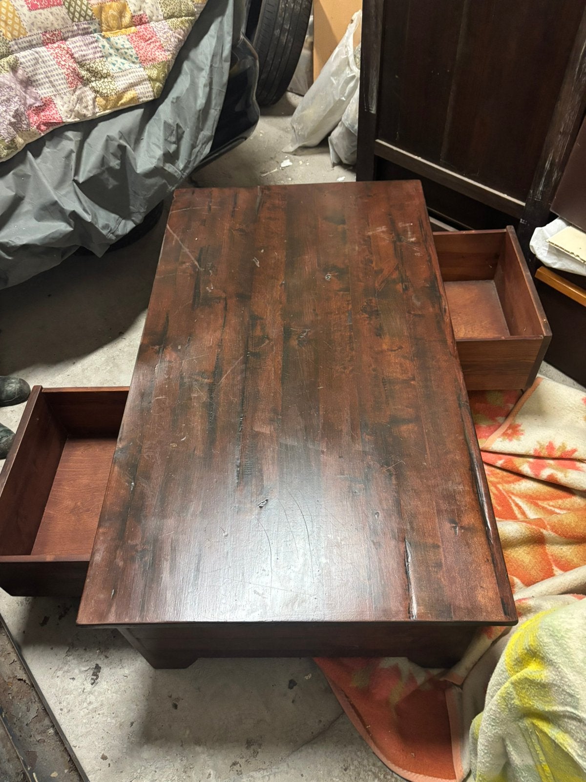 GROTE ZWEEDSE SALONTAFEL TEAK, Ophalen, Gebruikt