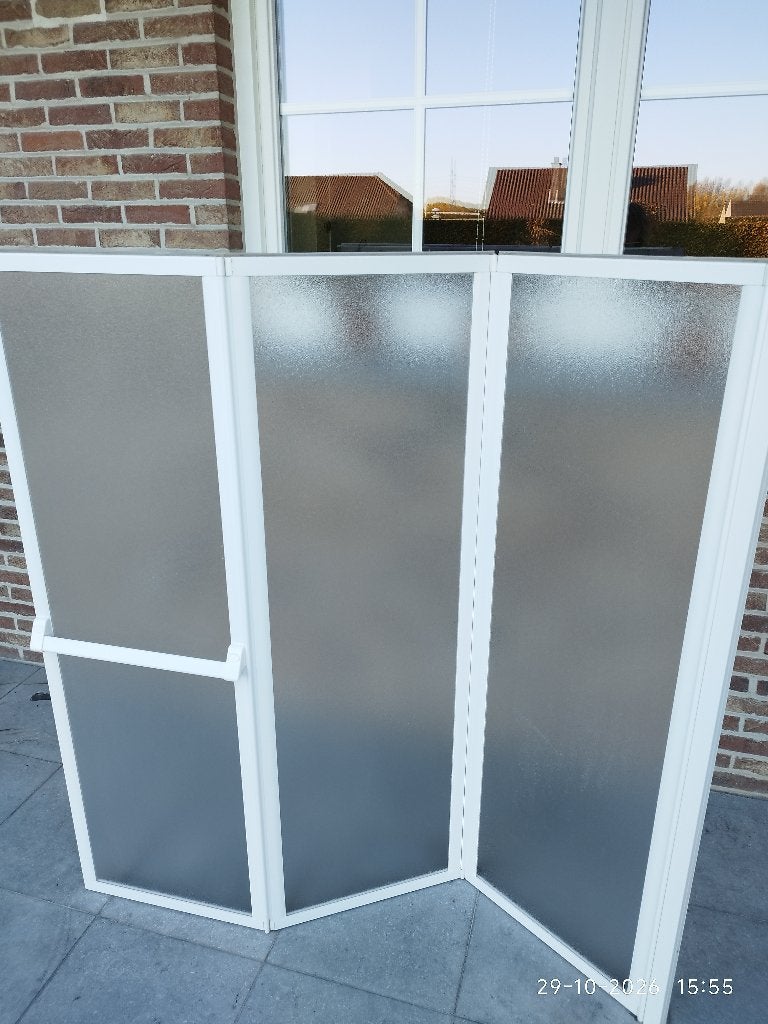 Douchewand voor op bad, Ophalen, Zo goed als nieuw, Met bad