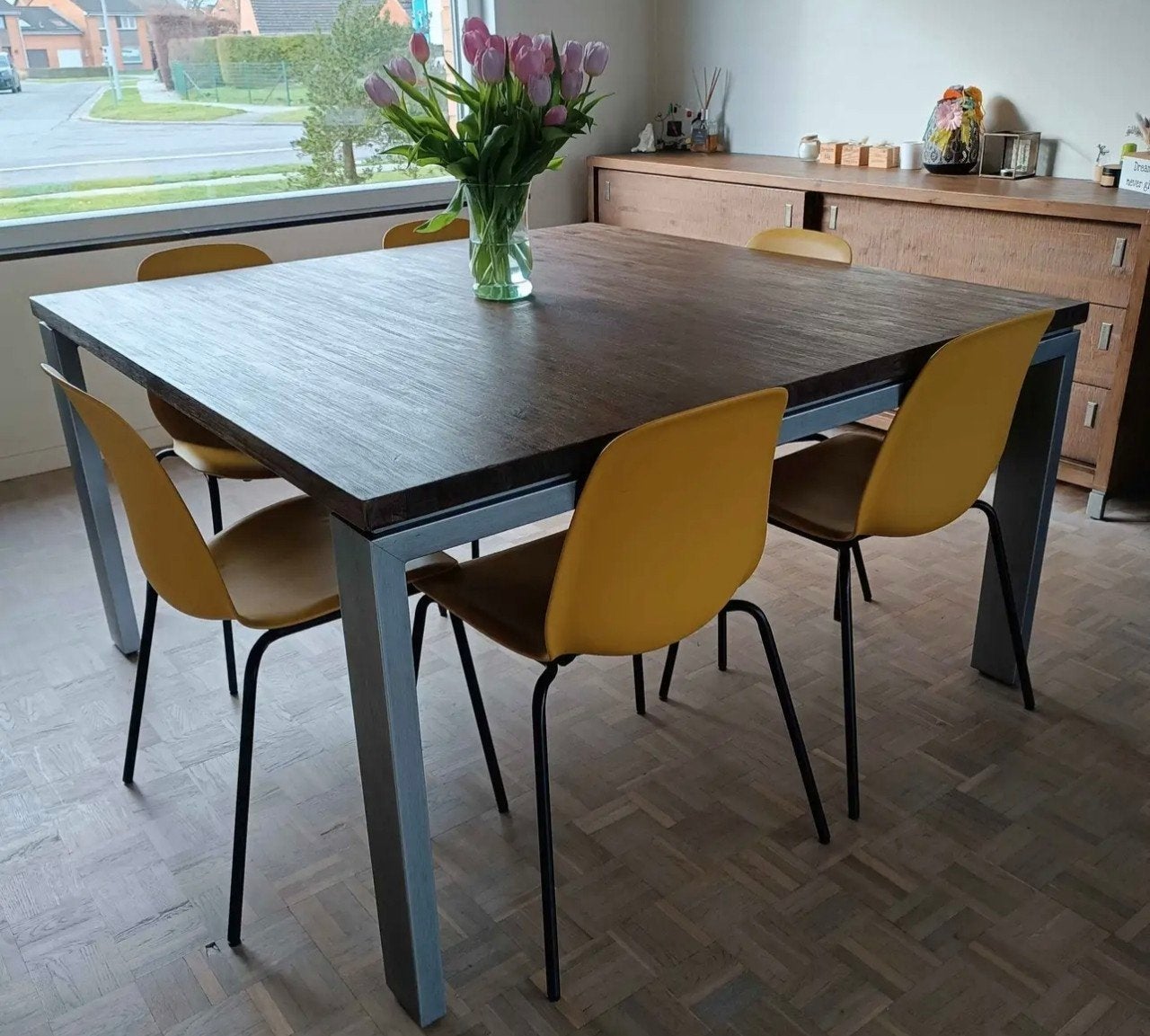 Henders & Hazel eettafel + salontafel - gecertificeerd, Ophalen, Overige materialen, Vierkant, Zo goed als nieuw