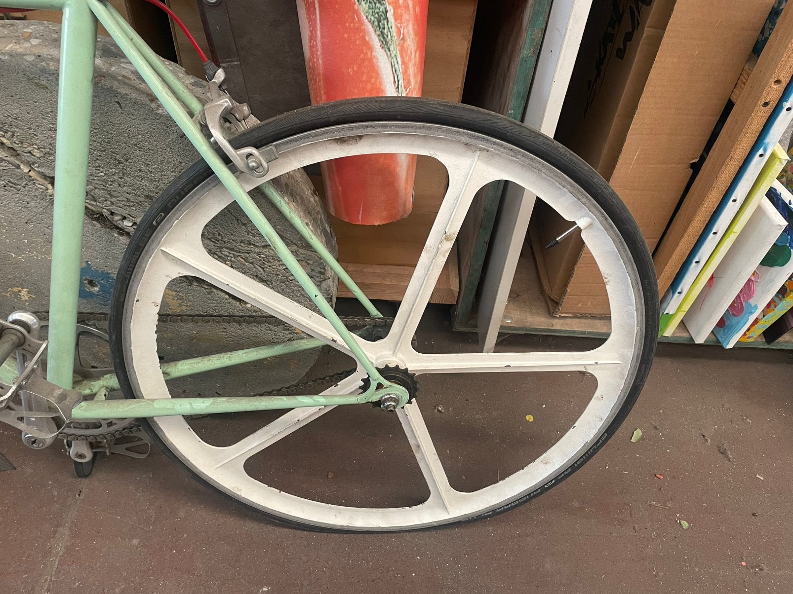 achterwiel racefiets, Ophalen, Gebruikt, Aluminium, Velgrem