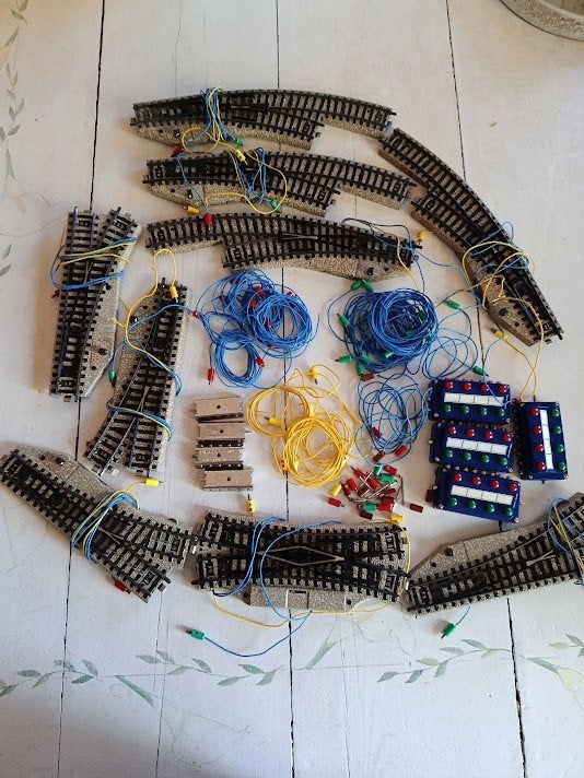 Marklin-lot: rails, schakelaar, bedieningspaneel en kabels, Ophalen of Verzenden, Gebruikt, Rails