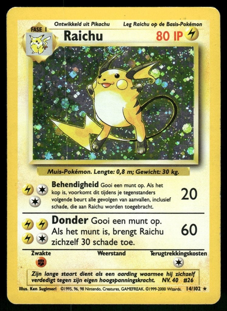 Raichu 14/102 - Base (NL) (NM), Verzenden, Gebruikt