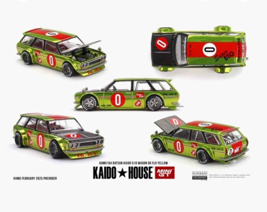 DATSUN 510 wagon OG FLO YELLOW kaido house, Auto, Nieuw, Ophalen of Verzenden, Mini GT