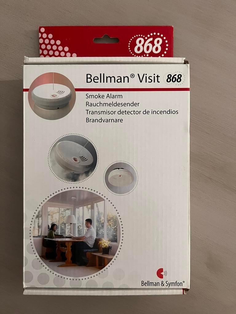 Rookmelder Bellman Visit 868, Doe-het-zelf en Bouw, Alarmsystemen, Ophalen, Detector, Sensor of Melder, Nieuw, Rook