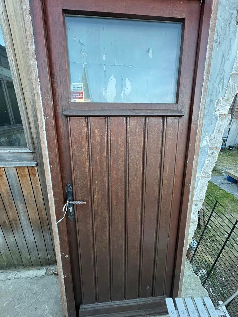 Massieve houten buitendeur, Doe-het-zelf en Bouw, Deuren en Vliegenramen, Ophalen, Zo goed als nieuw, Buitendeur