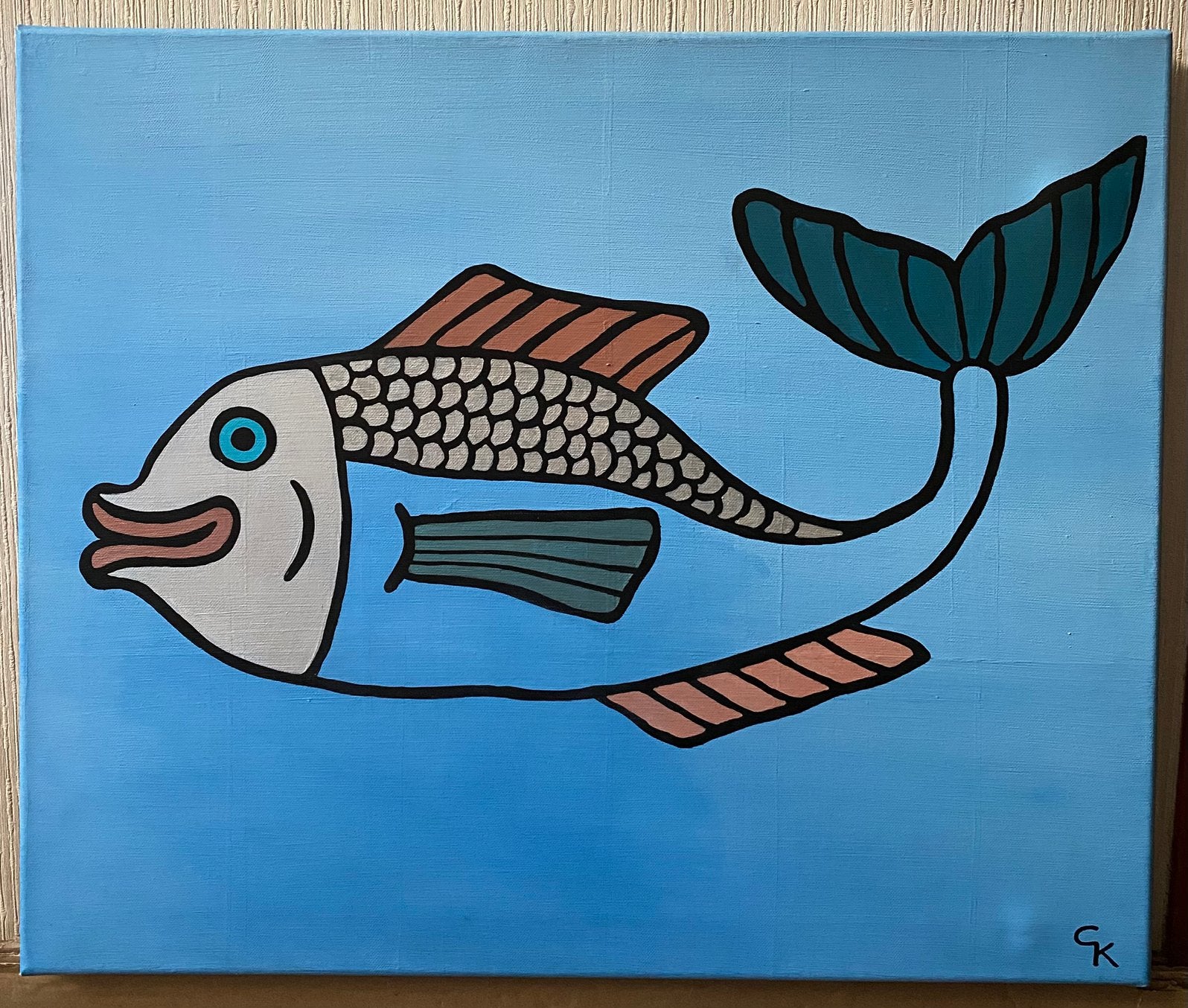Tableau pour chambre d’enfant L60cm x H50cm, prix : 10€, Neuf, Enlèvement ou Envoi, Bleu, À suspendre