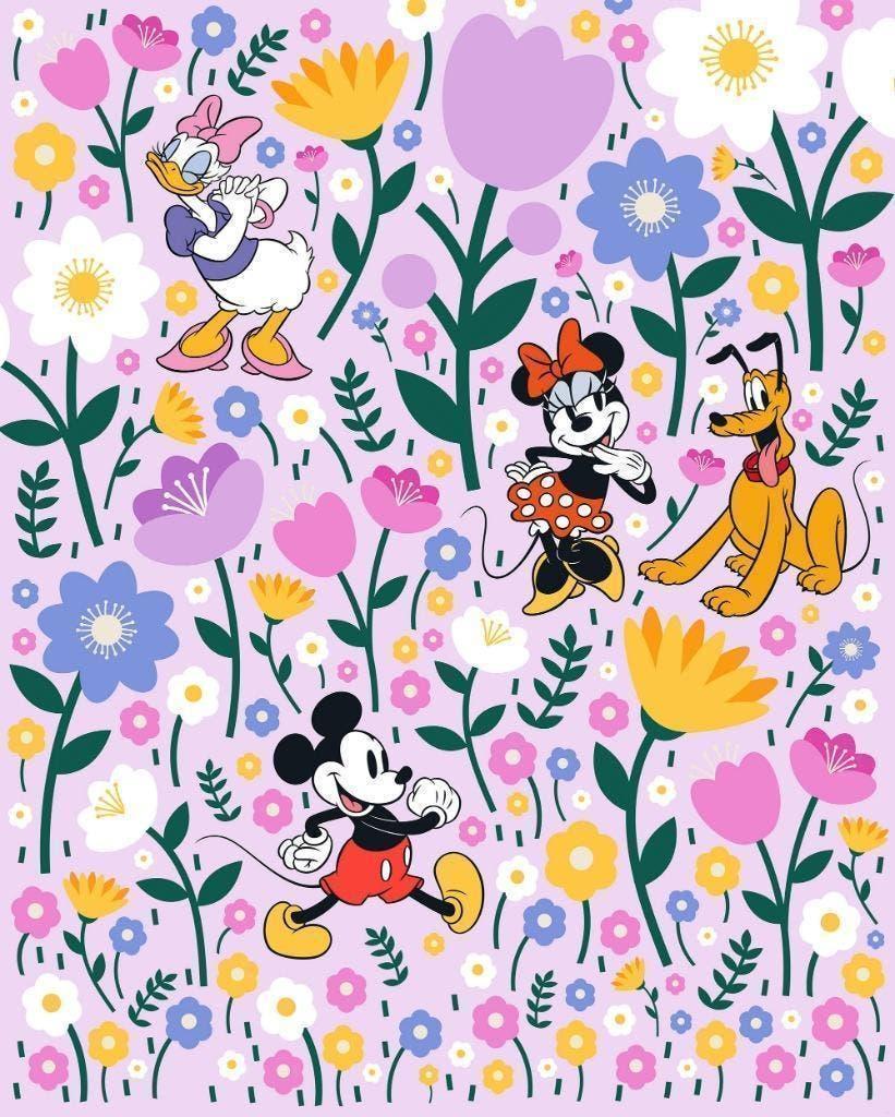 Minnie Mouse Vlies Behang - 200x250 cm - Gratis Verzending, Ophalen of Verzenden, Nieuw, Wanddecoratie