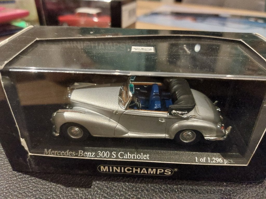 Minichamps Mercedes 300 S Cabriolet de 1954 Silver 1/43, Ophalen of Verzenden, Nieuw, Auto, MiniChamps