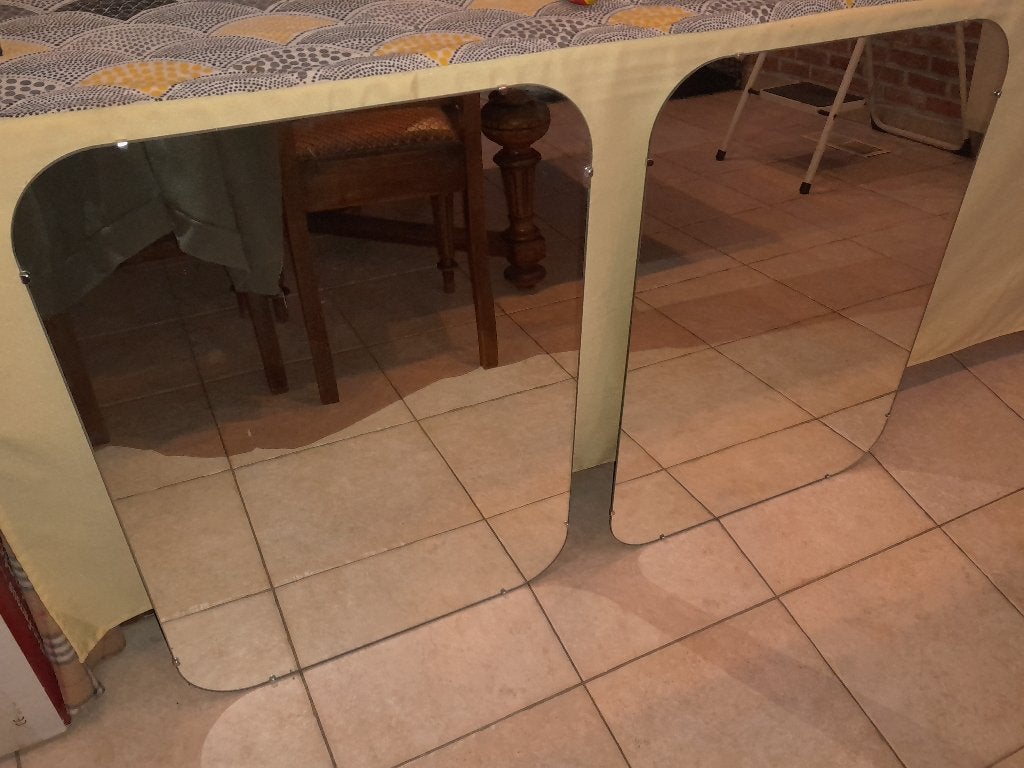 SPIEGEL (met stalen ophang kabeltje), Huis en Inrichting, Woonaccessoires | Spiegels, Ophalen, Minder dan 50 cm, Nieuw, Minder dan 100 cm