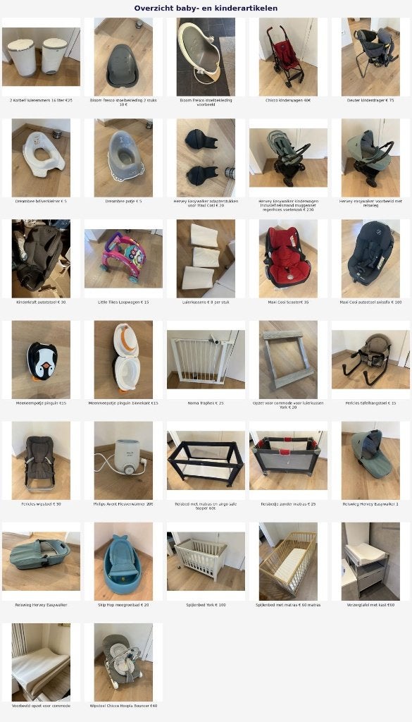 Babyspullen te koop: kinderstoelen, bedjes, ..., Ophalen, Zo goed als nieuw, Overige typen, Overige merken