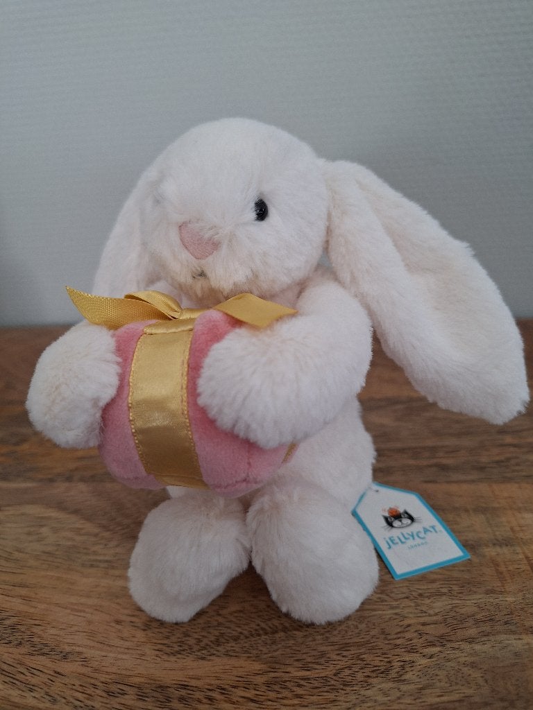 jellycat bunny with present nieuw, Kinderen en Baby's, Speelgoed | Knuffels en Pluche, Ophalen of Verzenden, Nieuw, Jellycat