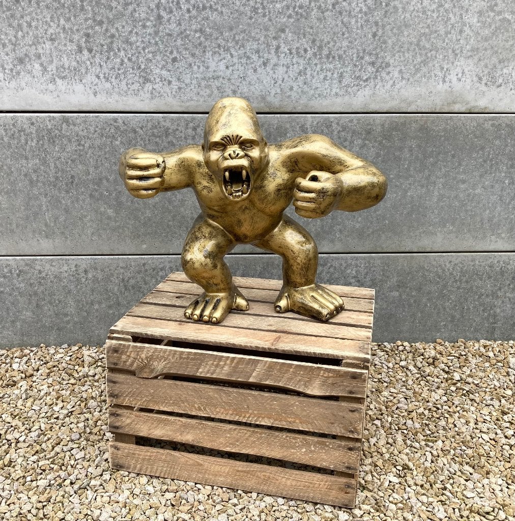 Beeld gorilla in de kleur old gold, Enlèvement, Neuf, Animal