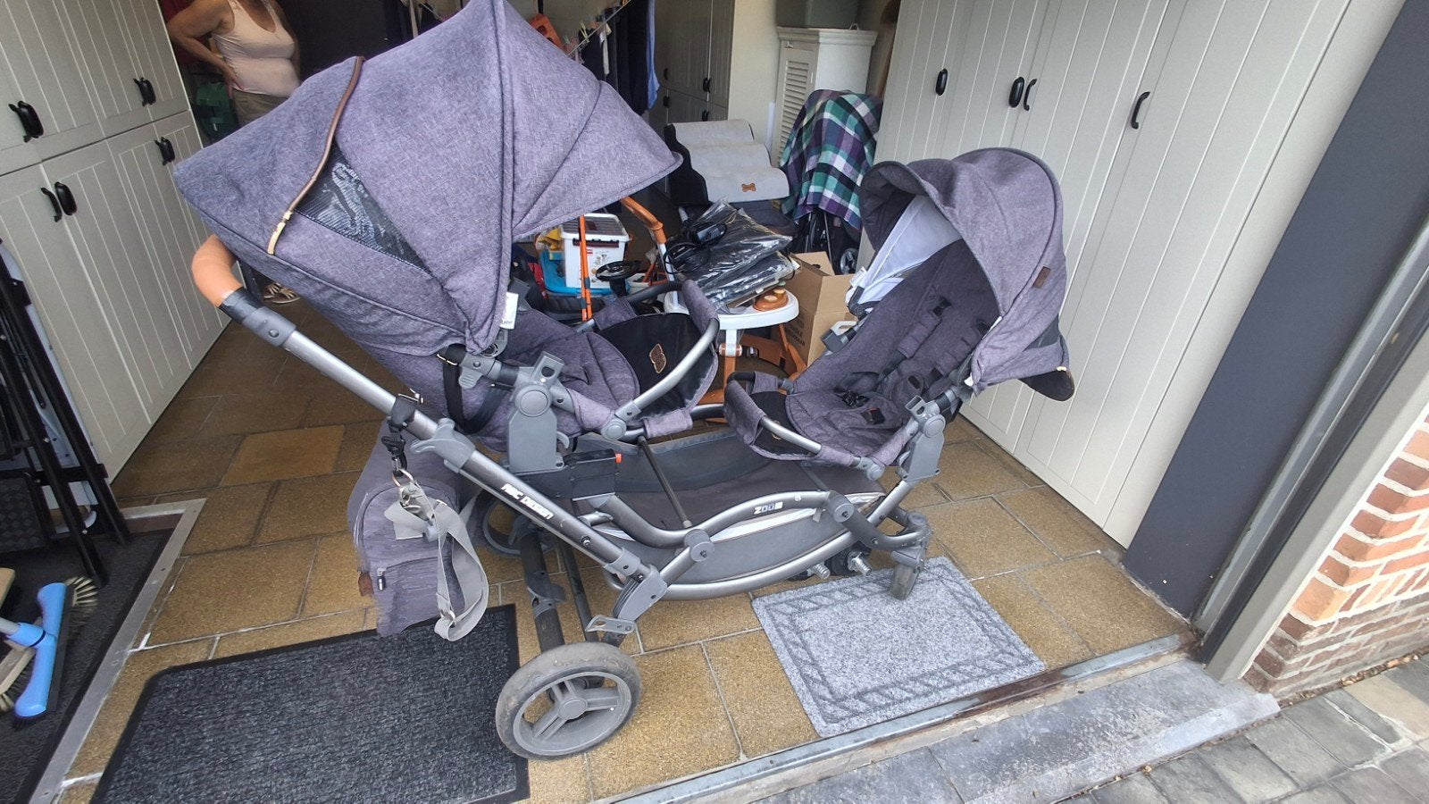 Duo buggy en duo wieg, Kinderen en Baby's, Tweelingen en Meerlingen, Ophalen, Zo goed als nieuw, Kinderwagen of Buggy