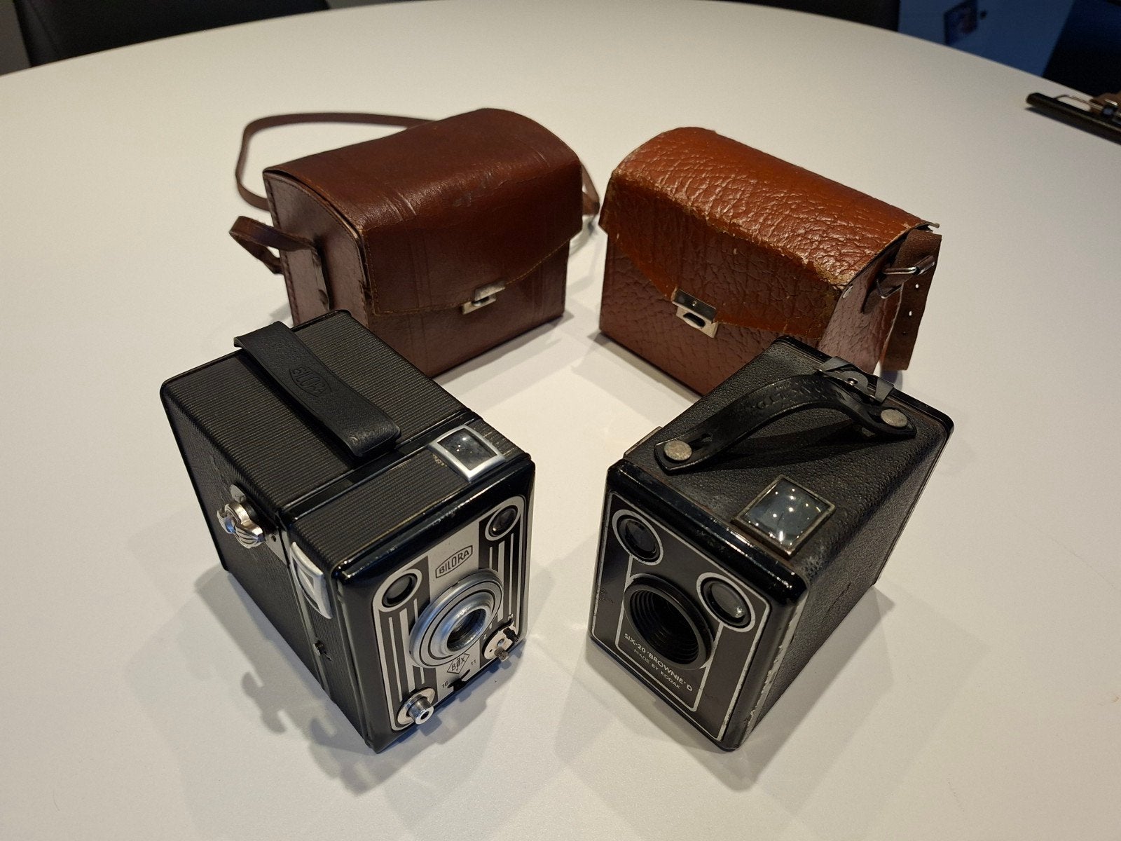 Vintage Fotografie  Camera's kodak bilora +  Statief Tassen, Enlèvement, Utilisé, Reflex miroir, Kodak