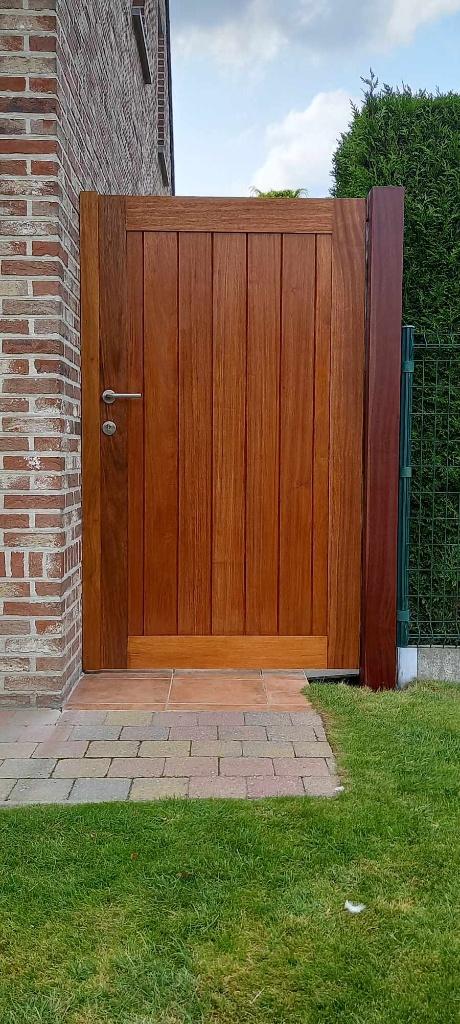 à vendre Afzelia Closure à bon prix, Enlèvement, Neuf, Bois, Porte du jardin