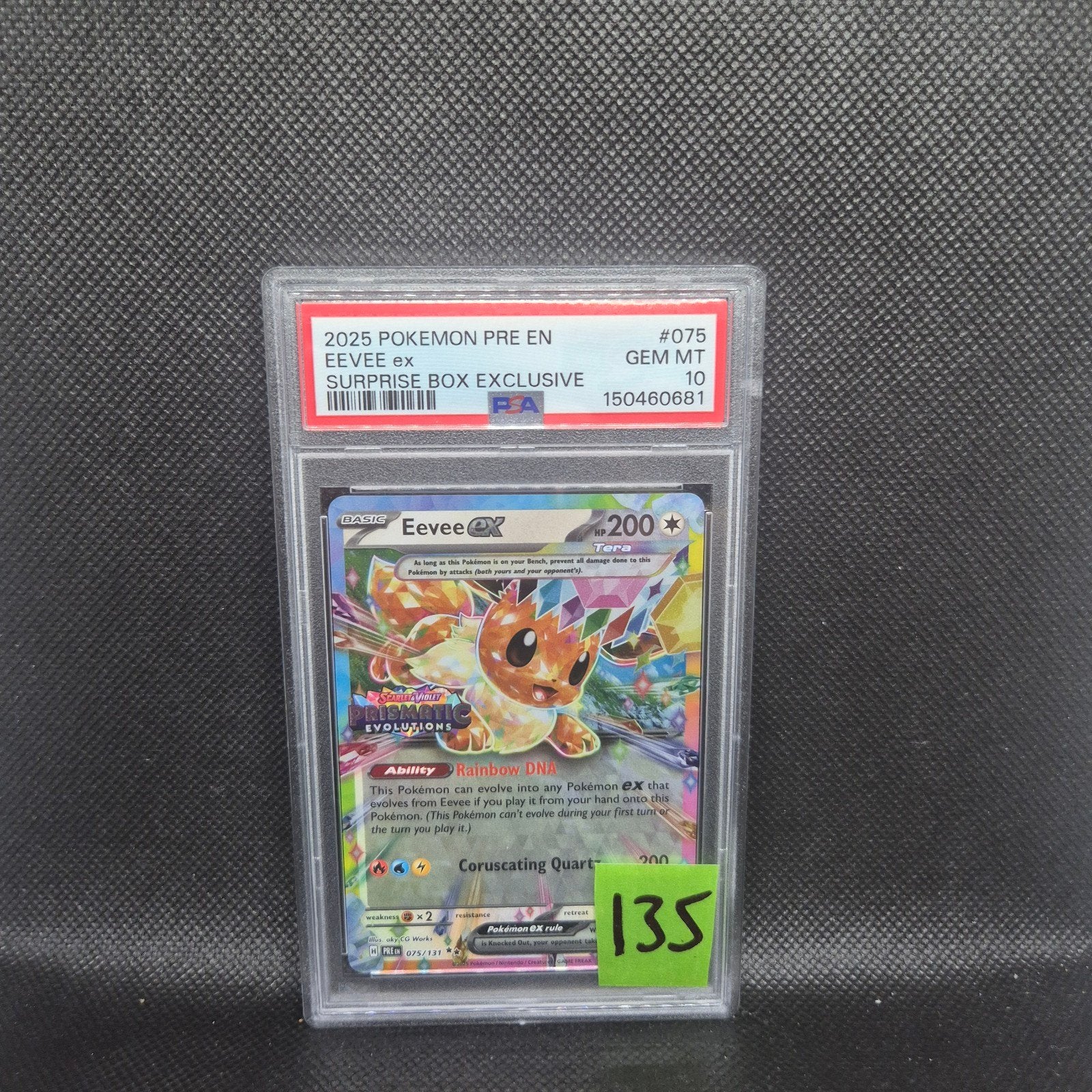 Évoli Ex Prismatic Evolutions PSA 10, Enlèvement ou Envoi