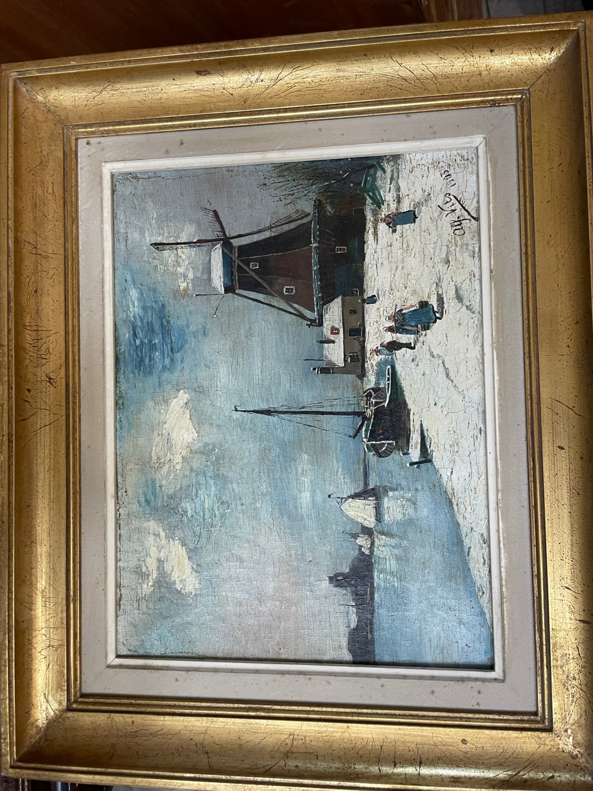 Alf olieverfschilderij. Vits 1903, Antiek en Kunst, Ophalen, Nederlandse school, Doek, Landschap