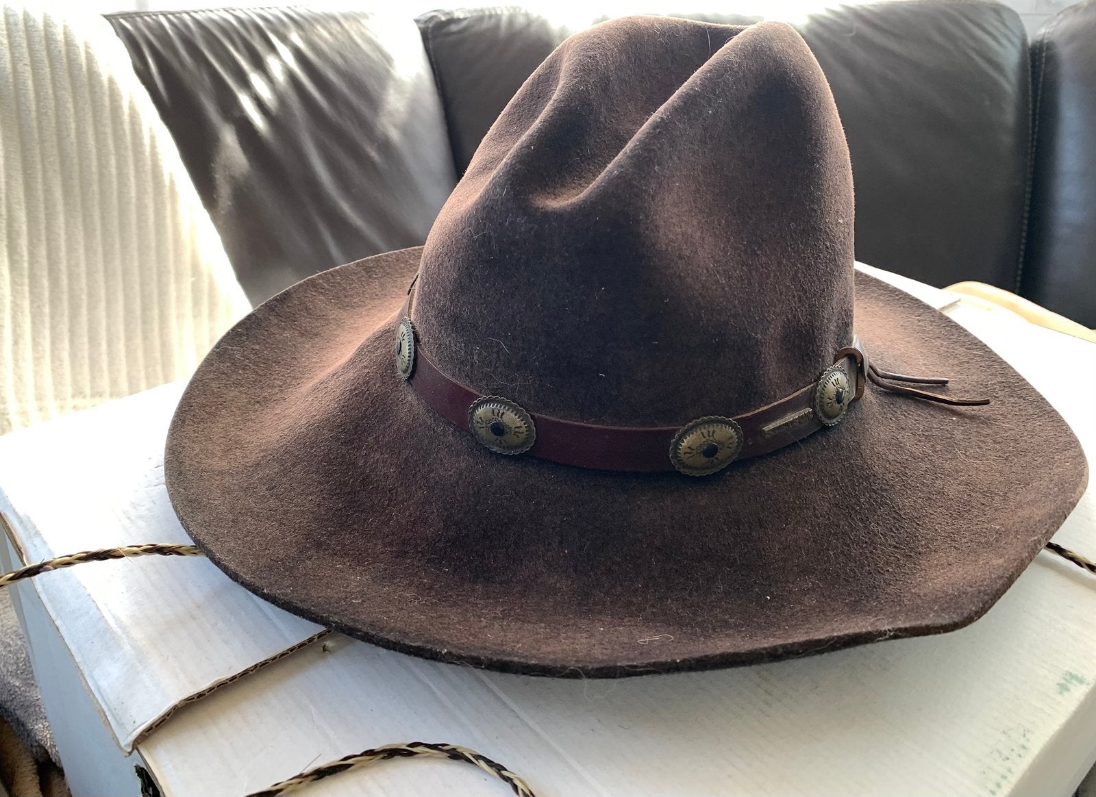 Stetson western hoed, Enlèvement, Utilisé, Marron
