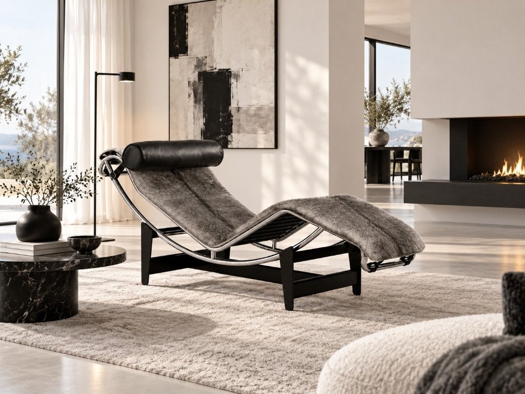 Corbusier LC4 chaise herstofferen in echt koeienhuid, Verzenden, Nieuw, Leer, Design