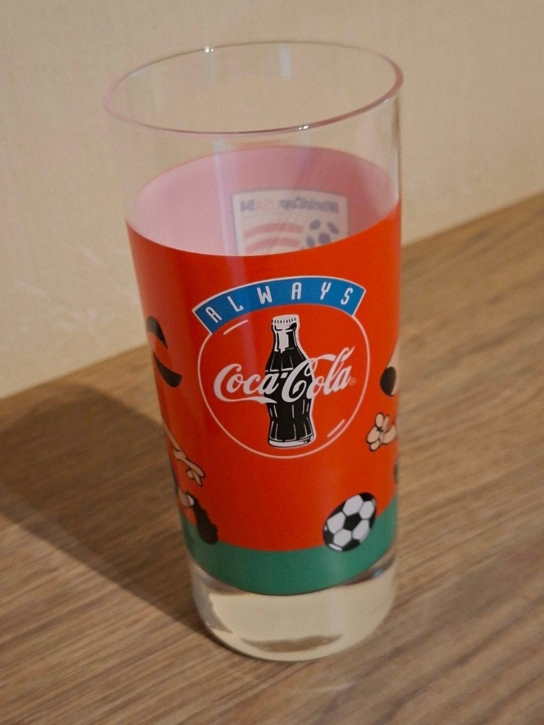Vintage Coca-Cola Drinkglas / World Cup USA 1994, Verzamelen, Ophalen of Verzenden, Zo goed als nieuw, Frisdrankglas