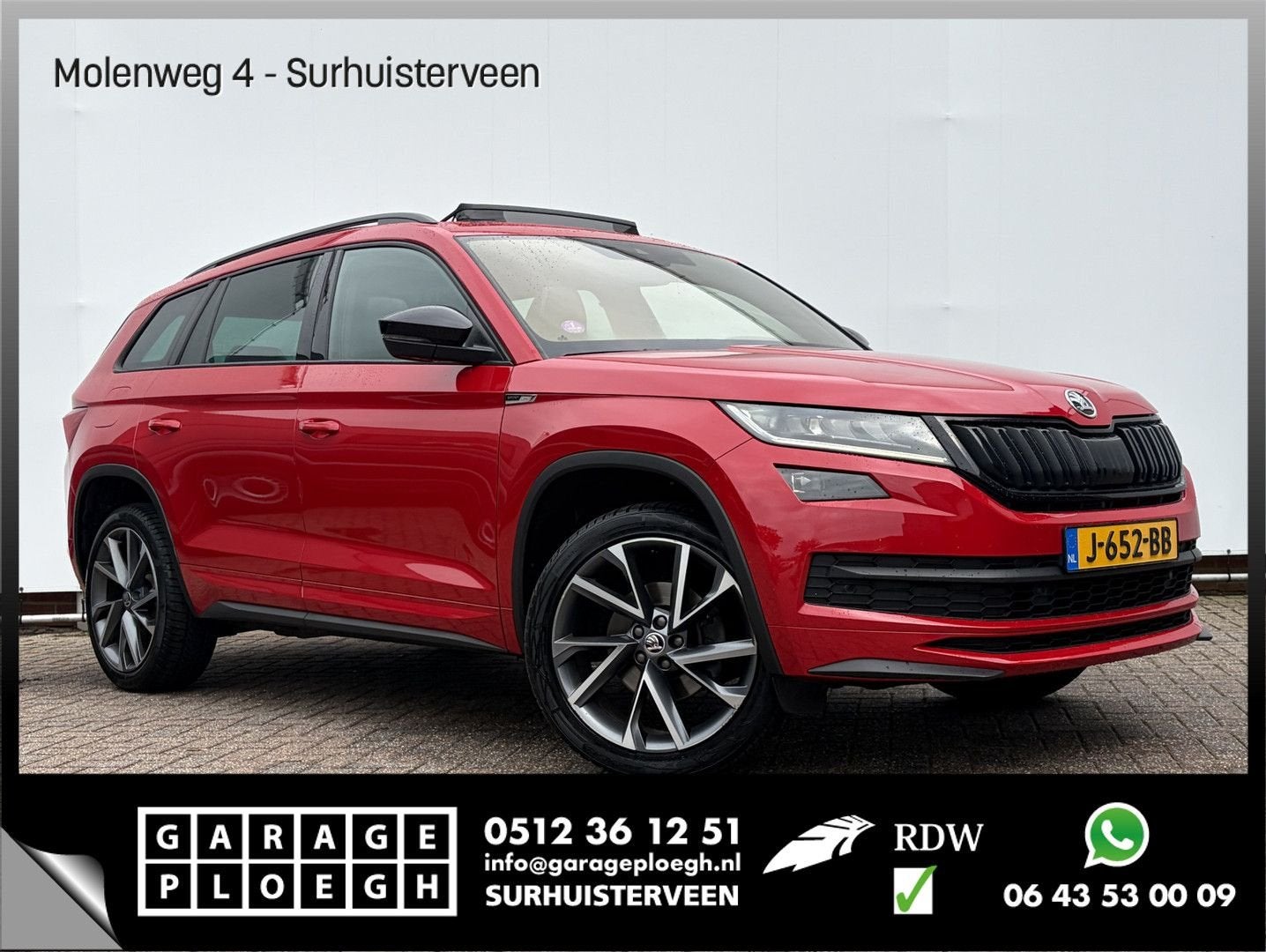 Skoda Kodiaq 1.5 TSI Sportline Carplay Stoelverw. attache re, Autos, Skoda, Rouge, Autres modèles, Entreprise, Electronic Stability Program (ESP)