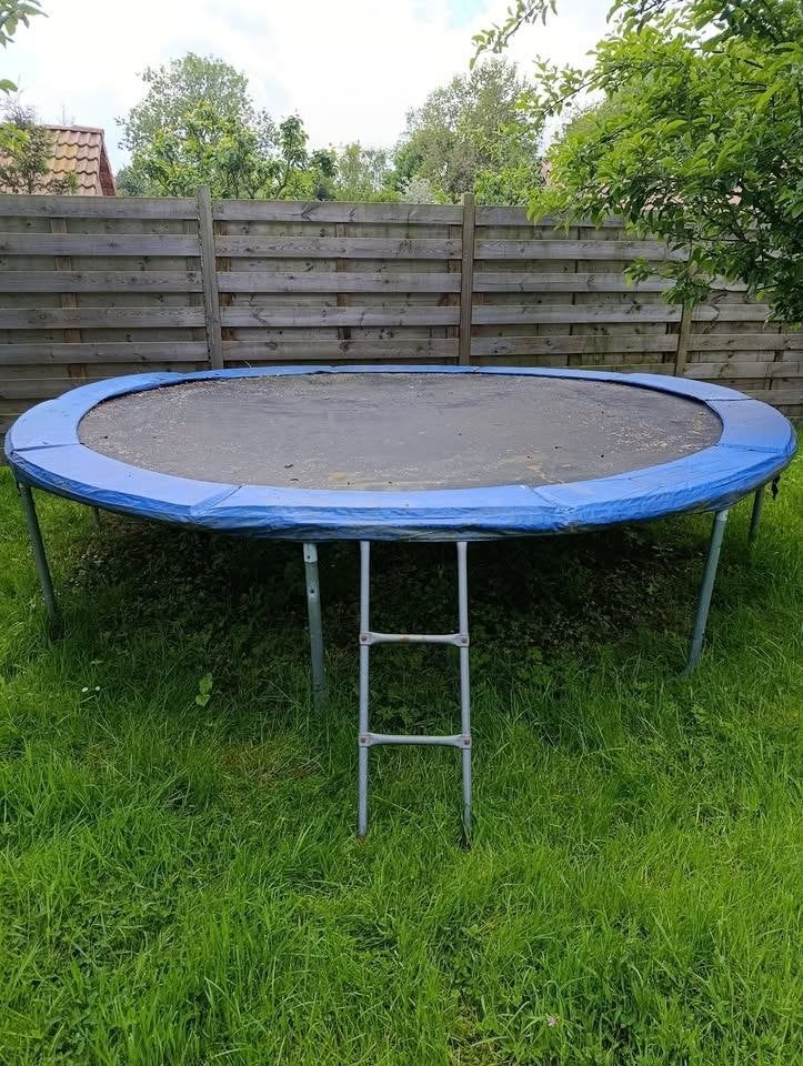 Trampoline Saturne XXL 370 cm, Ophalen, Gebruikt