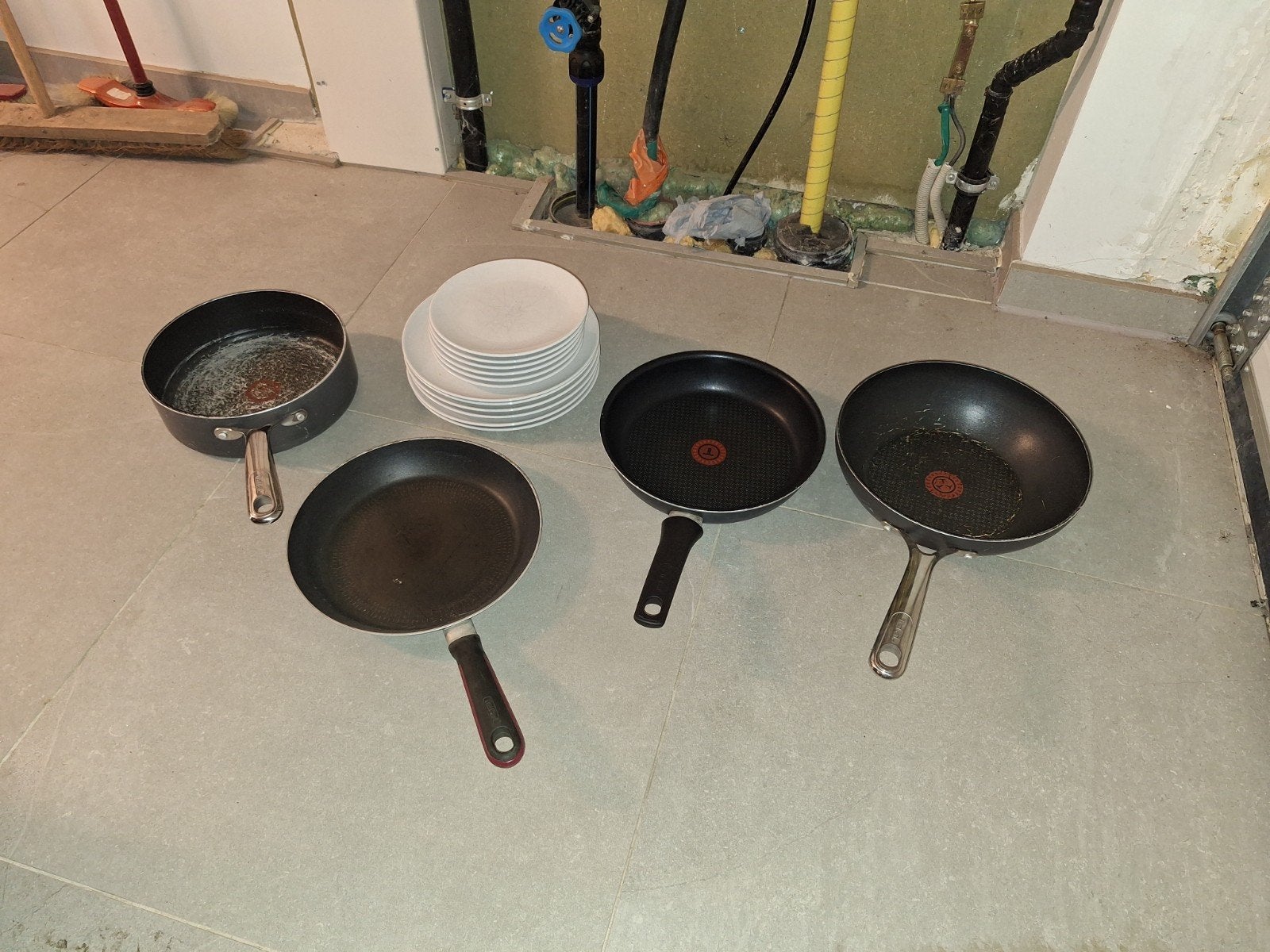 gebruikte tefa pannen en borde., Ophalen of Verzenden, Gebruikt, Tefal