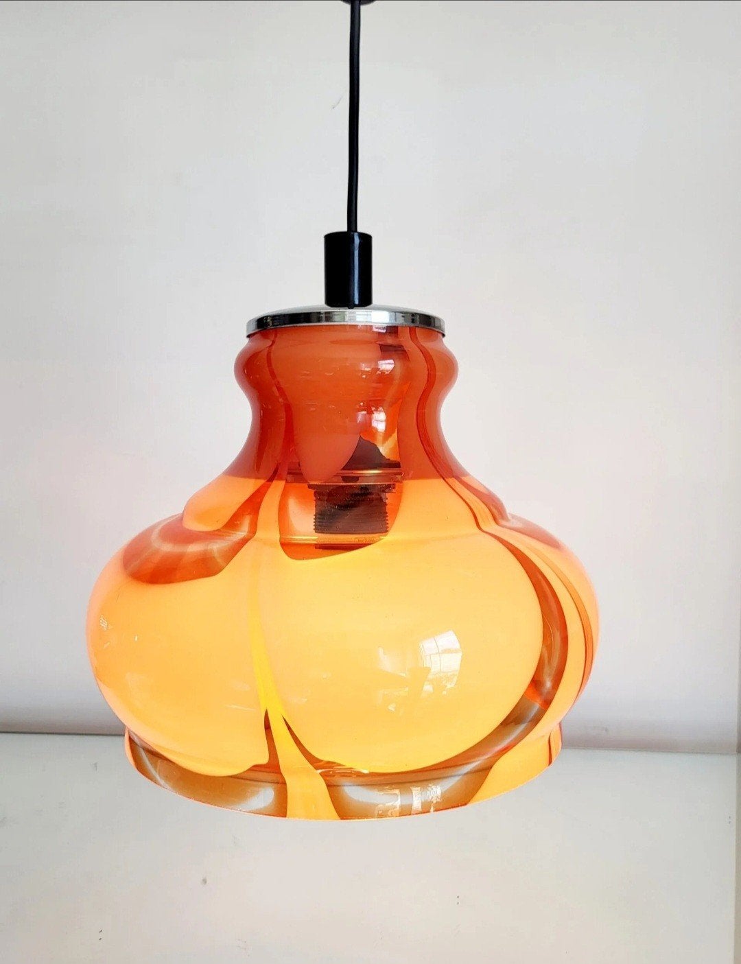 Murano glazen vintage hanglamp, Carlo Nason, Italy, jaren 19, Ophalen of Verzenden