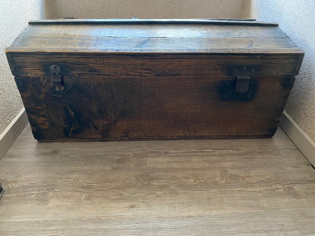 Belle vieille boîte en bois, Enlèvement ou Envoi, 50 à 100 cm, Utilisé, Moins de 50 cm