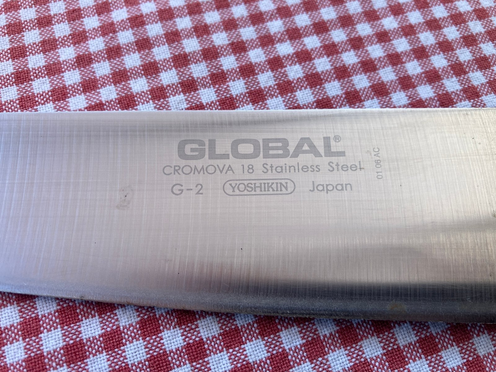 Keukenmes Global Japan 32 cm G2 Yoshikin, Ophalen of Verzenden, Zo goed als nieuw, Inox of Chroom, Keukenmes