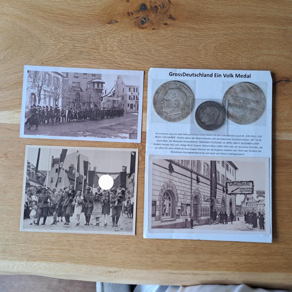 WO2 persfoto’s en Großdeutschland medaille set, Verzamelen, Ophalen of Verzenden
