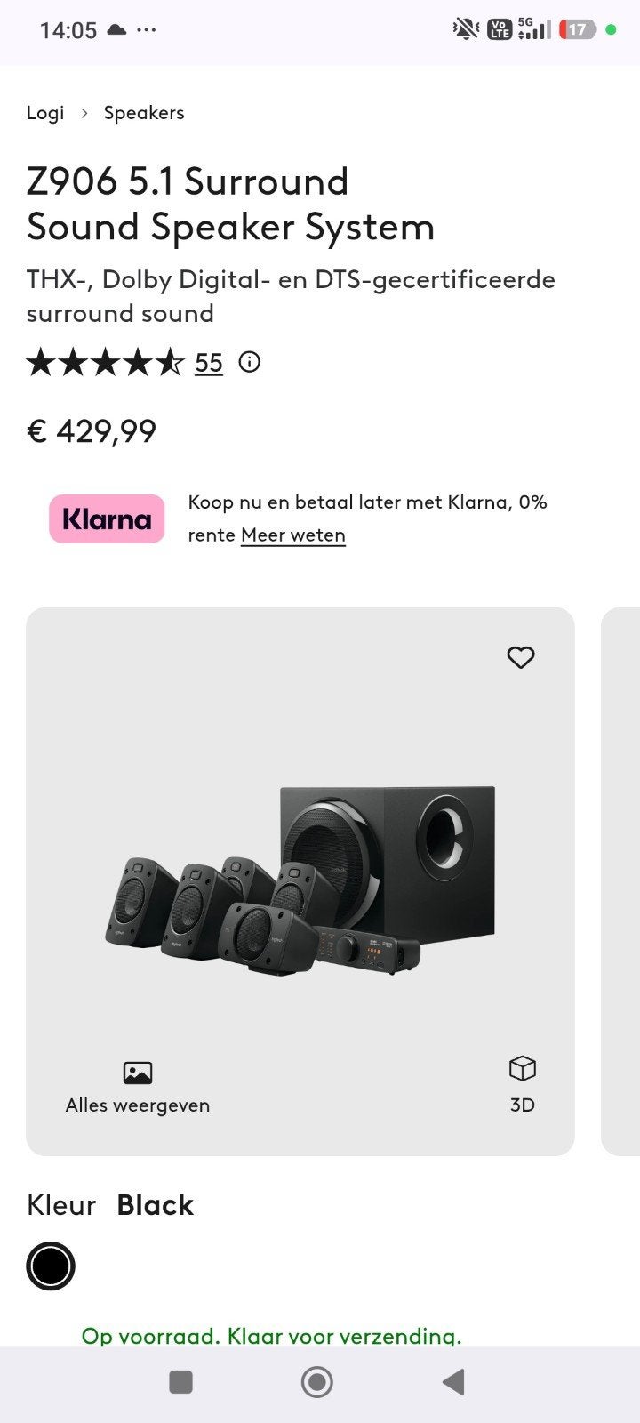 Logitech Z906 5.1 THX – 500W RMS – Son Home Cinéma Puissant, Enlèvement