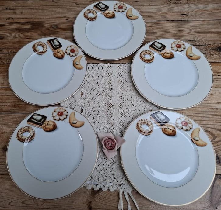 Duitse vintage Atmospharen bordjes, koekjes, high tea, Huis en Inrichting, Gebruikt, -, -, Ophalen of Verzenden