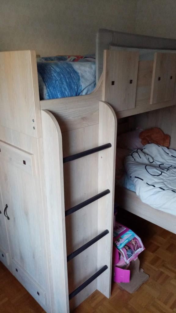 hoogslaper  en ,onderbed, Ophalen, 100 cm, Eenpersoons, Zo goed als nieuw